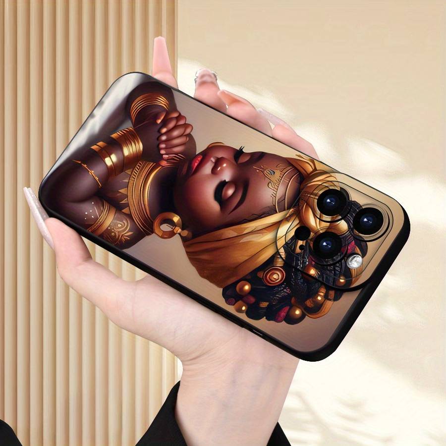 1Pc Black For iPhone 14 Plus African Little Girl Phone Case