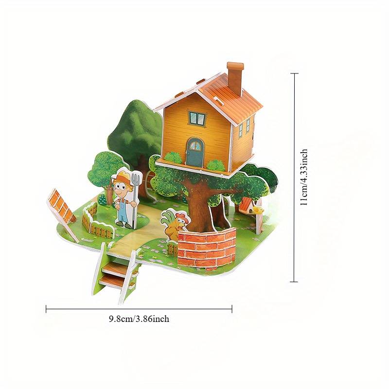 Building Toy Architectural Model Toy Set Color 4 Rural Puzzles Randomly Sent