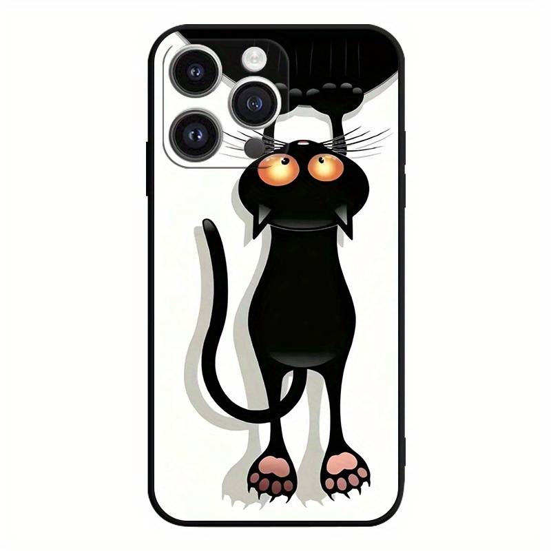 1Pc Mixed Color For iPhone 15 Cartoon Black Cat Phone Case