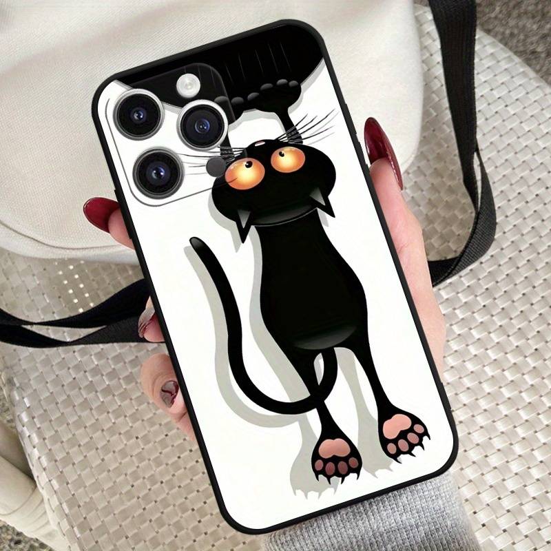 1Pc Mixed Color For iPhone 12 Cartoon Black Cat Phone Case