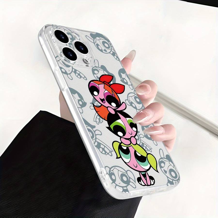 1Pc Transparent For iPhone 15 Pro Max Ultra Three Cute Little Girls Phone Case