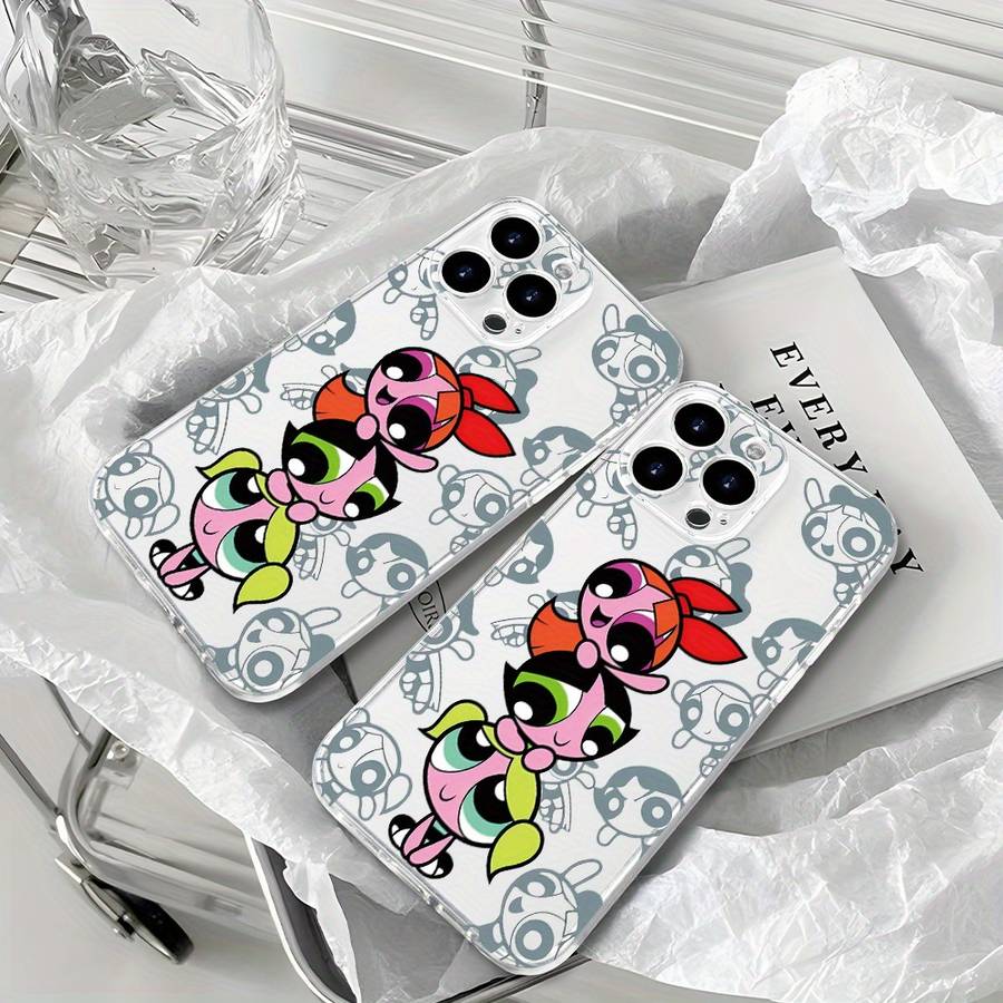 1Pc Transparent For iPhone 15 Pro Max Ultra Three Cute Little Girls Phone Case
