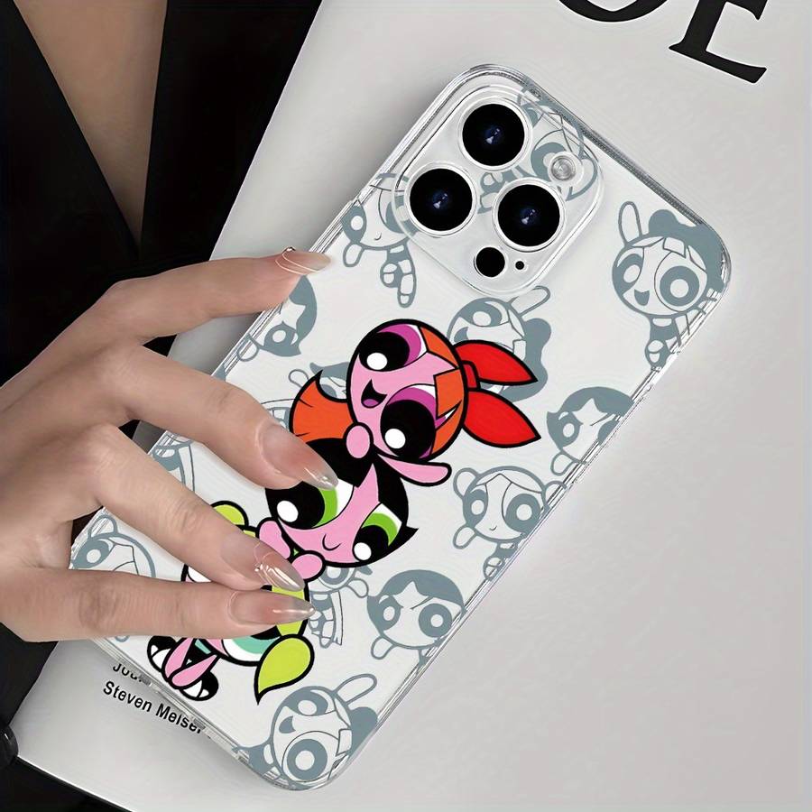 1Pc Transparent For iPhone 15 Pro Max Ultra Three Cute Little Girls Phone Case