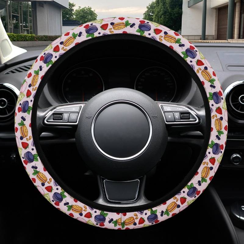 Car Steering Wheel Cover Multicolor Wildflowers Without Inner Circle Size 38Cm
