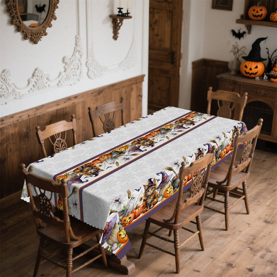 Halloween tablecloth decoration size Rectangle 60x86inch or 152x220cm