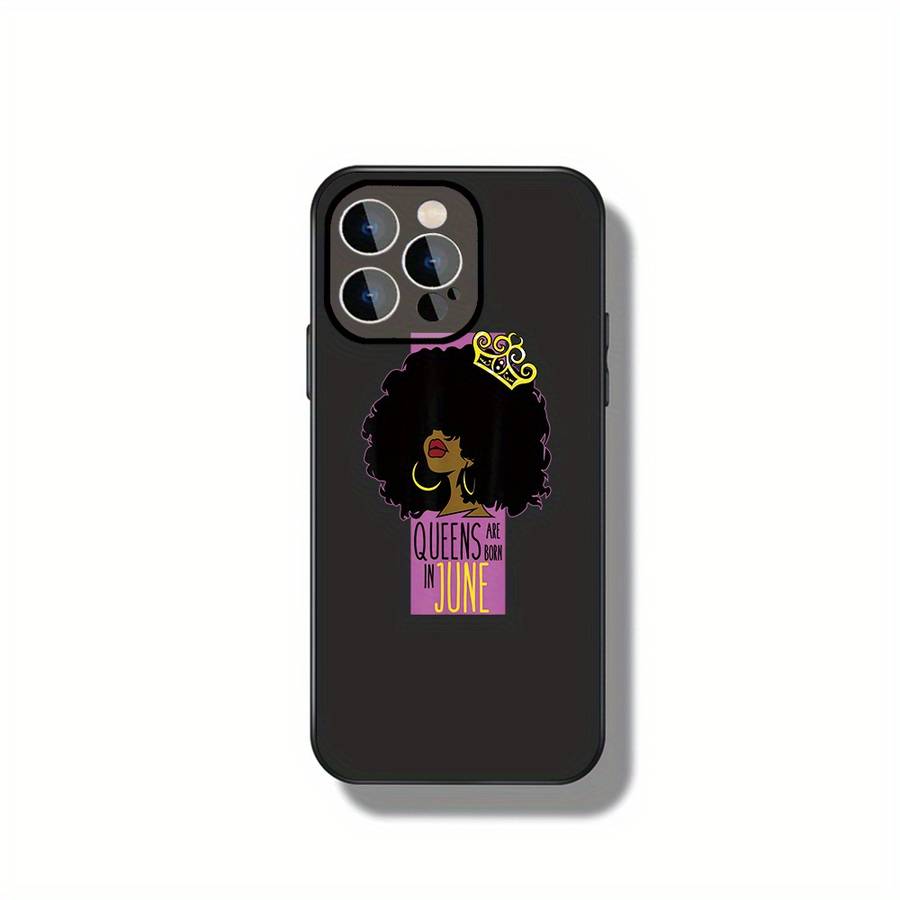 1Pc Black For iPhone 15 Plus Queen Vibes Phone Case