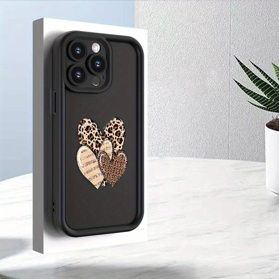 1Pc Black For iPhone 14 Pro Leopard Phone Case