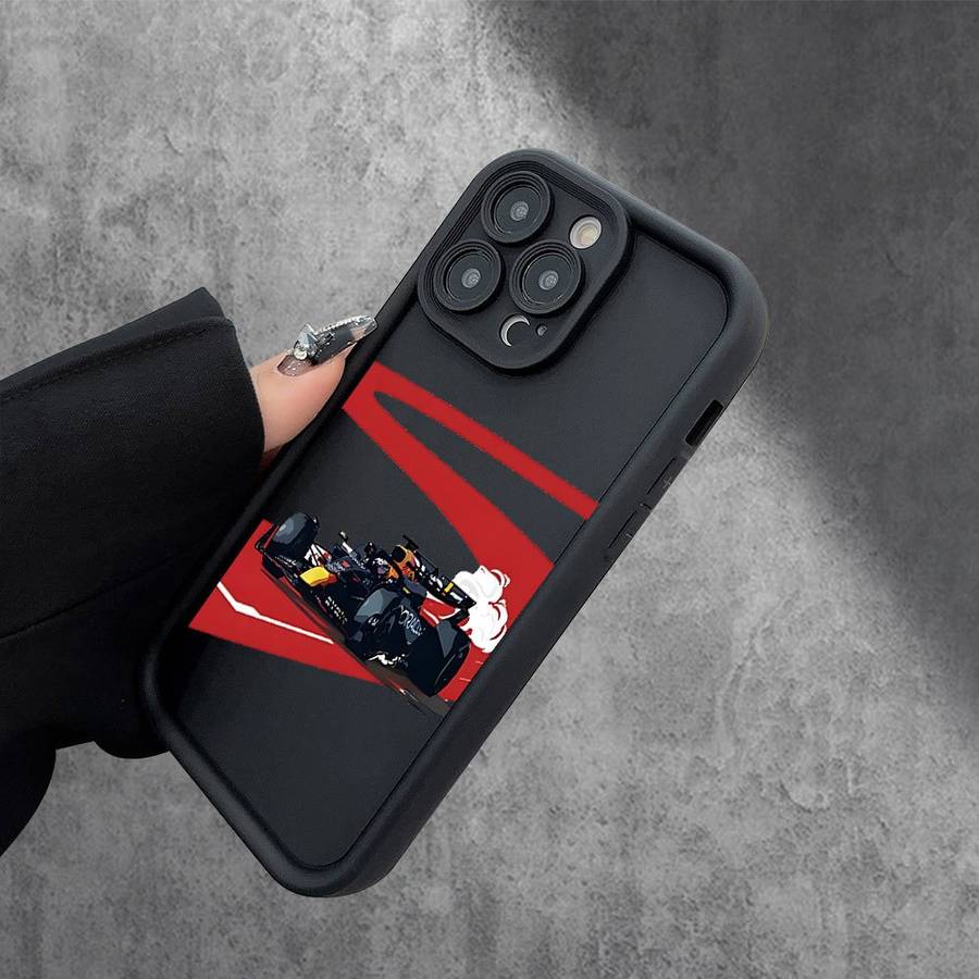 1Pc Black For iPhone 13 Pro Cool Racing Car Design Phone Case