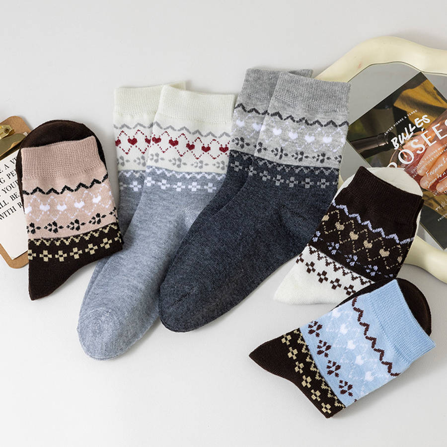 Women S Socks Color Mixed Color 5 Pairs Size Onesize