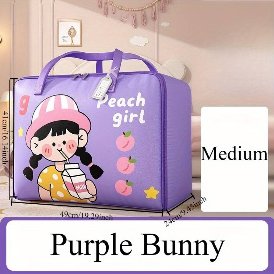 Luxury Grand Large Capacity Fabric Storage Bag Reinforced Handles Cute Cartoon D