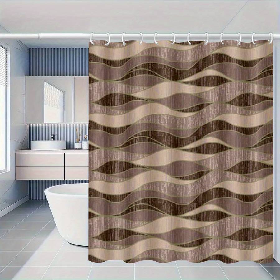 Waterproof Shower Curtain Color Brown Size 100X180 100.0Cm*180.01Cm