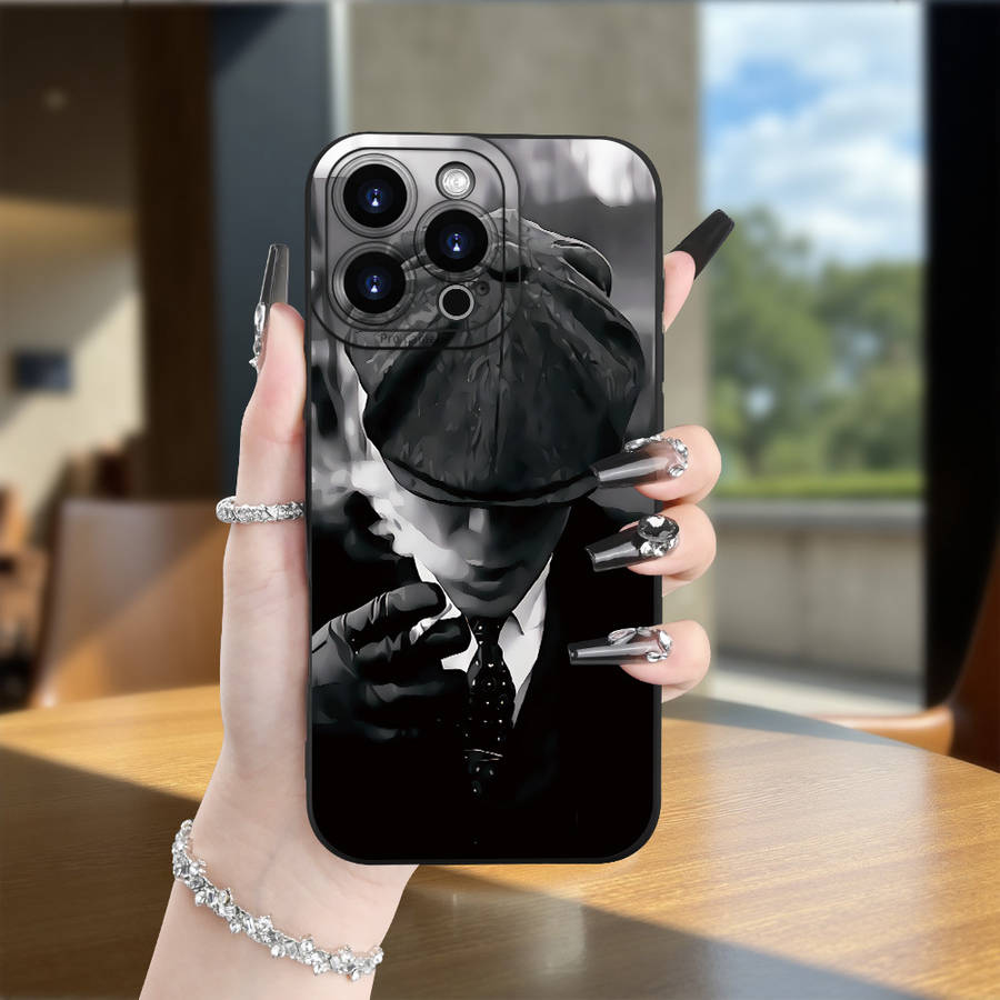 1Pc Black For iPhone 16 Pro Max Gangster Themed Design Phone Case