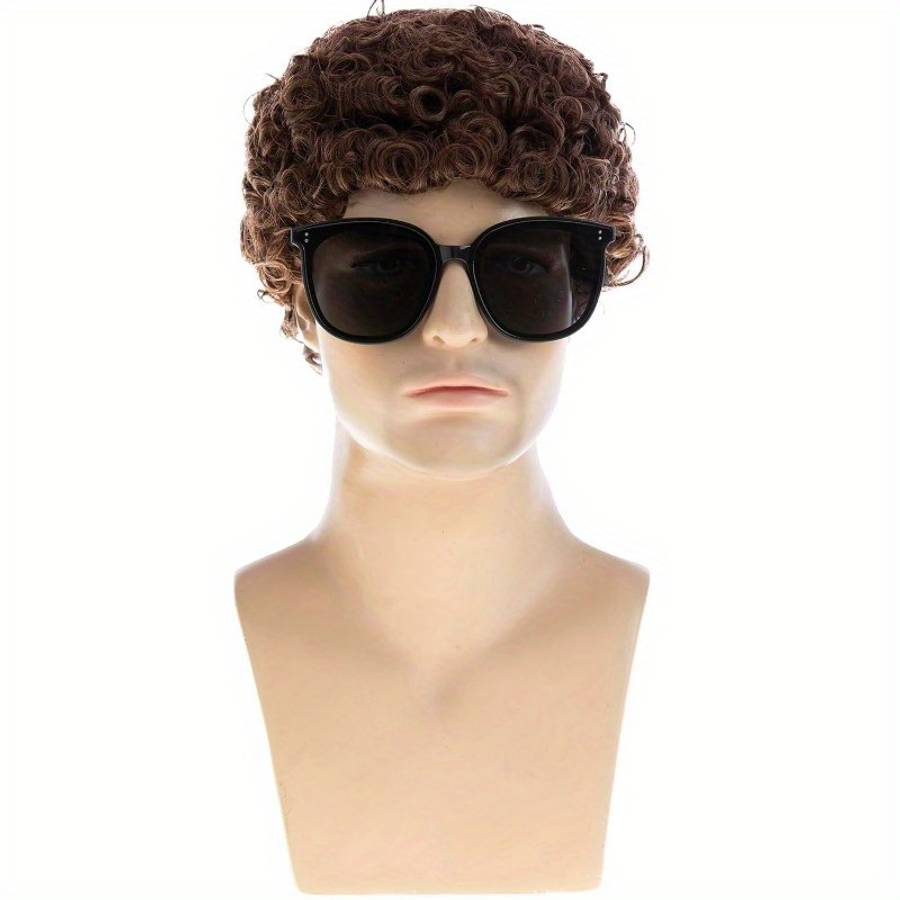 Dark Brown Mens Wigs Hair Length 10.16Cm