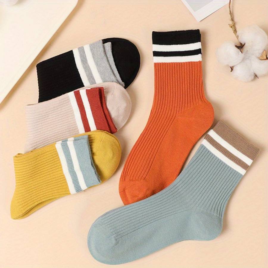 Women S Socks Color 10 Pairs Colorful Wide Stripes Random Pack Size Onesize