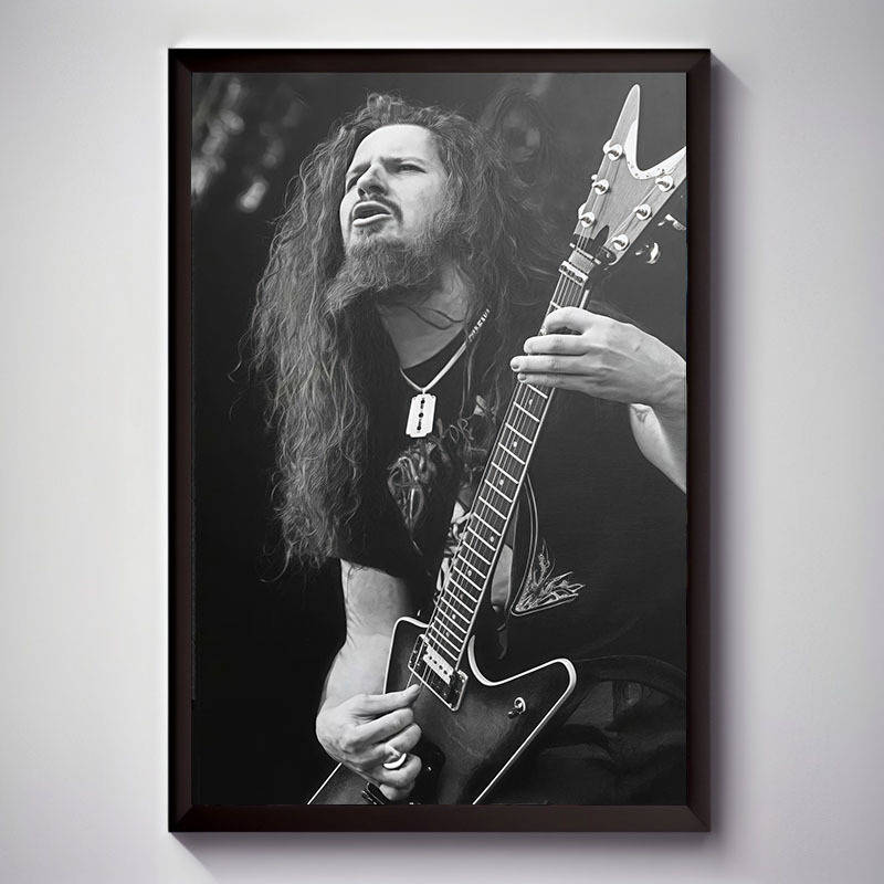 1pc  Unframed Canvas Print Poster Dimebag Darrel Classic Rock Wall Art Black White Guitaris