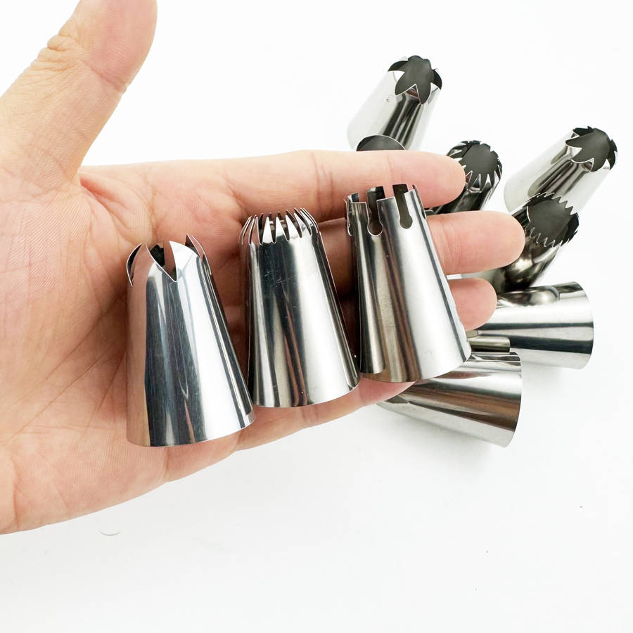 Professional Cake Decorating Head Color 9Pcs Large Decorating Nozzle