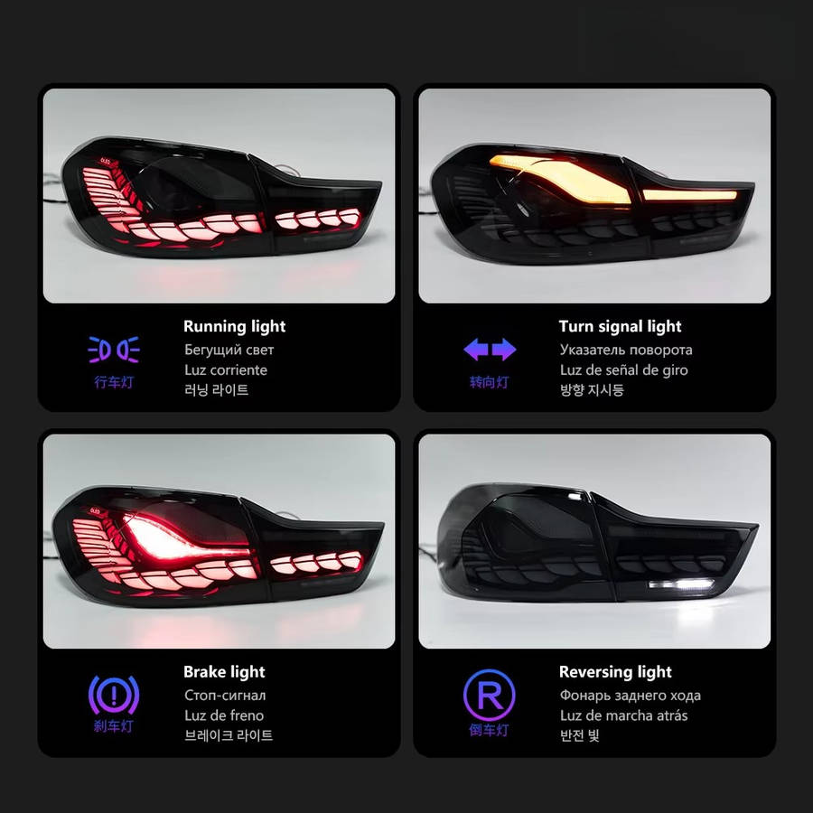 Car Lights Color Red Lens 1Pair