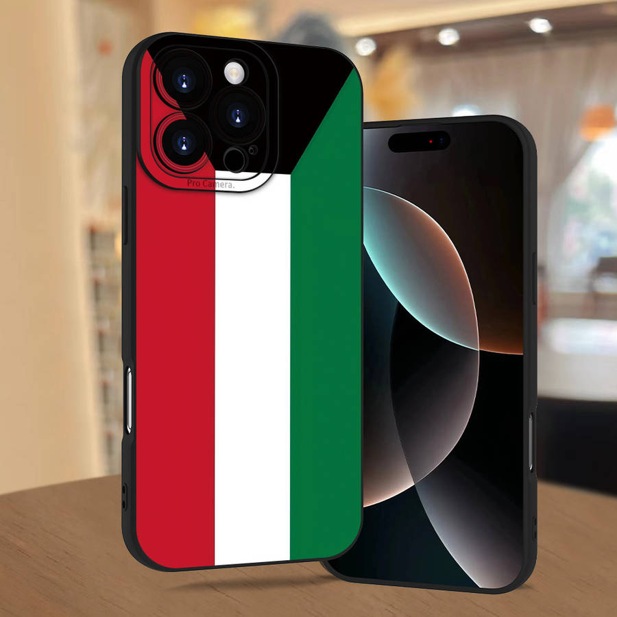 1Pc Black For iPhone 14 Pro Italian Flag Design Phone Case