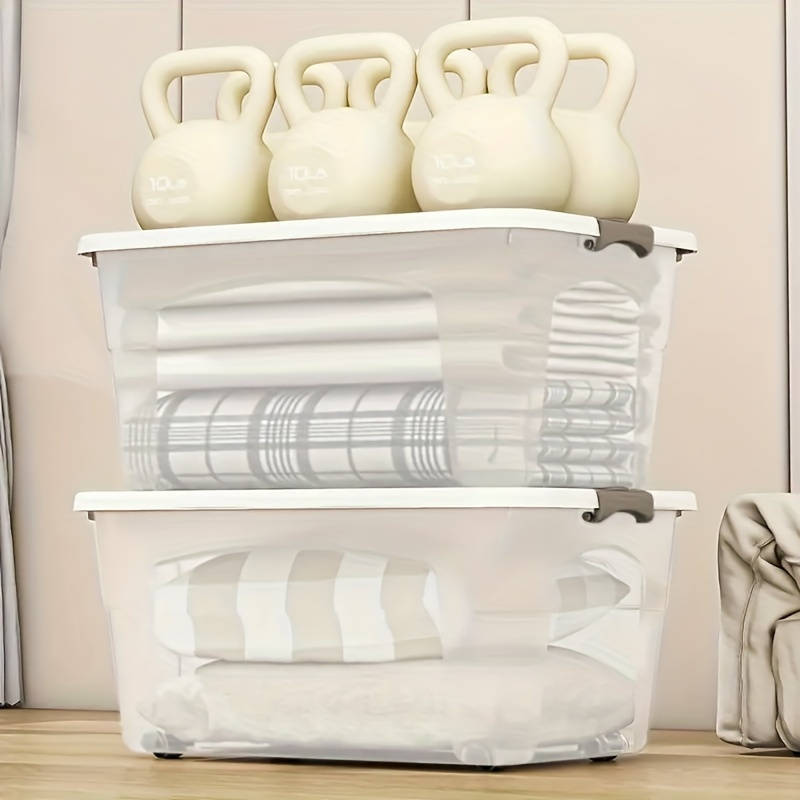 Storage And Organizationcolor Transparent White Style  With Handle And No Wheels