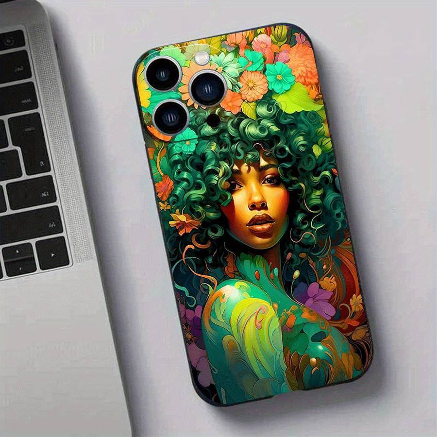 1Pc Black For iPhone 12 Pro Max African Style TPU Phone Case