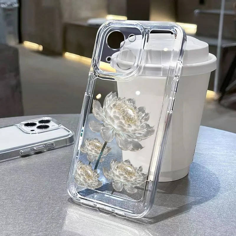 1Pc Transparent For iPhone 12 Pro Max Phone Case Phone Cover