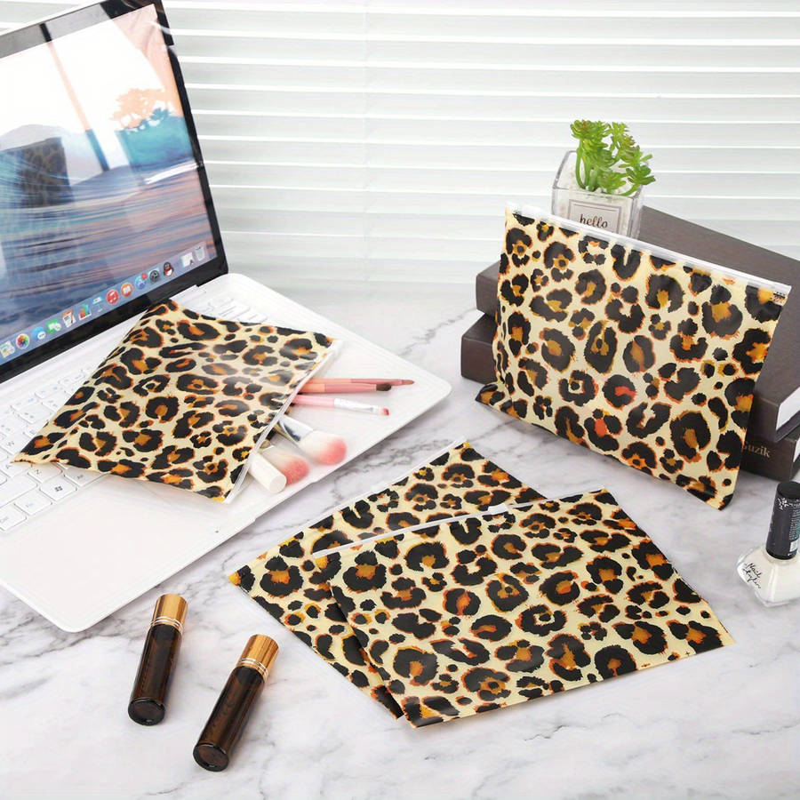 Storage Bag Color 5Pcs Leopard Print Cosmetic Bag