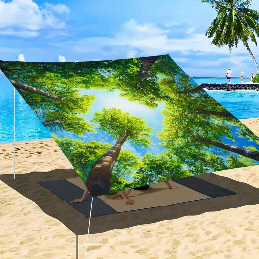Premium Large Camping Tent Lush Green Forest Canopy Graphic Print All Season