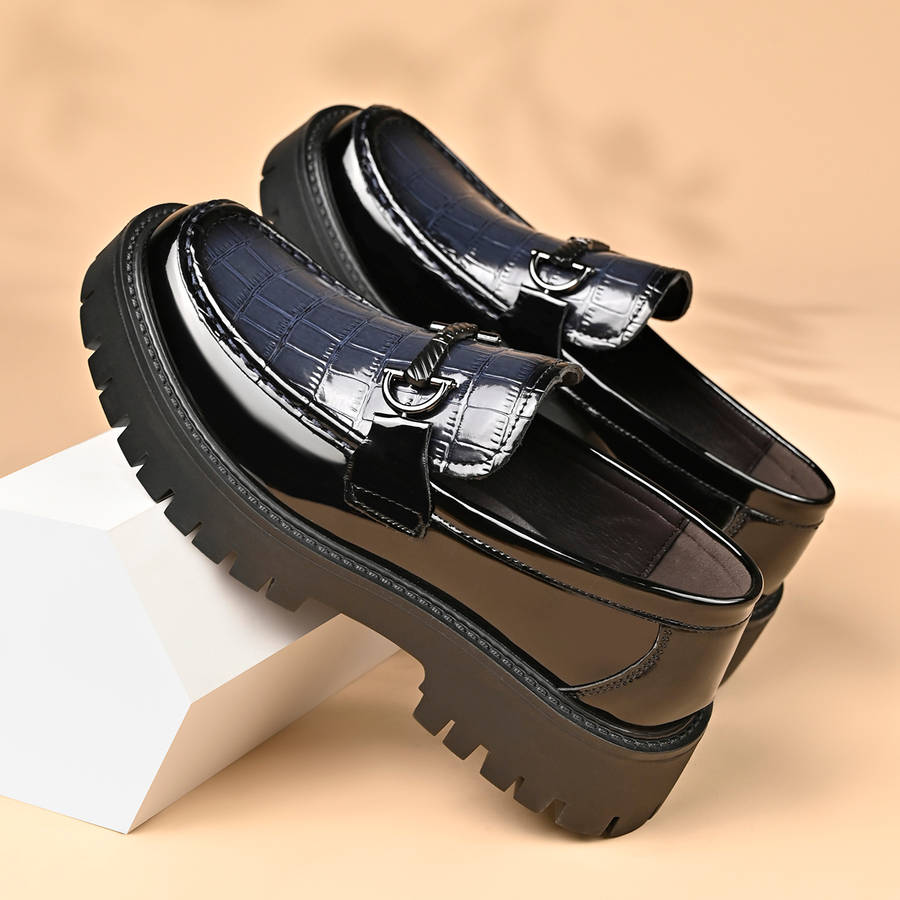 Mens Leather Shoes Color Black Sizeuk 10