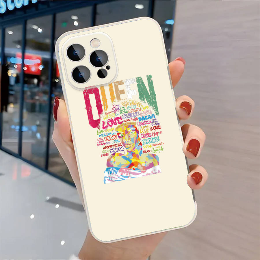 1Pc Black For iPhone 15 Pro Colorful Graffiti Art Phone Case