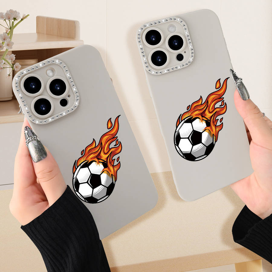 1Pc Ivory White For iPhone X XS Football Player Printed Phone Case