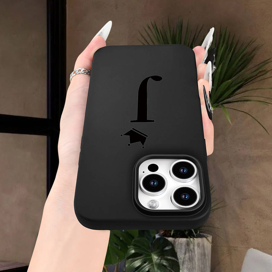 1Pc Black For iPhone X Letter Crown J Phone Case