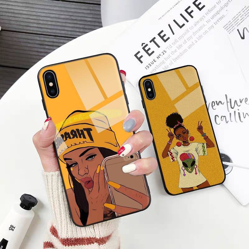 1Pc Mixed Color For iPhone 13 Pro Max African Girl Phone Case
