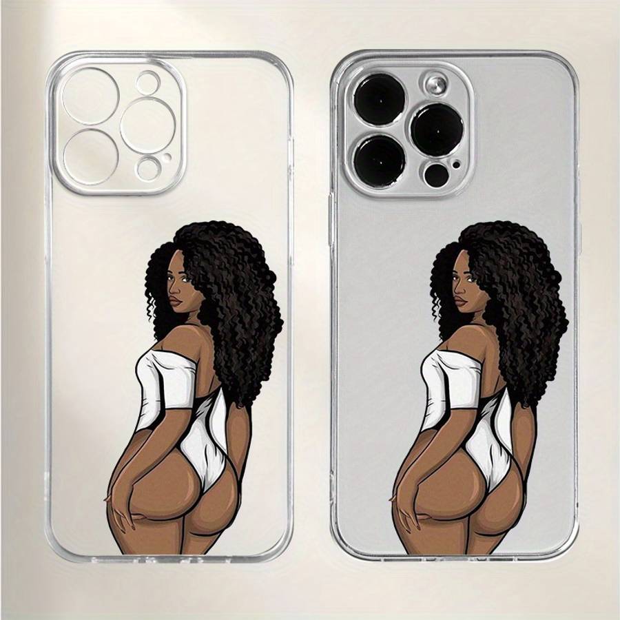 1Pc Transparent For iPhone 14 Plus Sexy Woman Back Phone Case