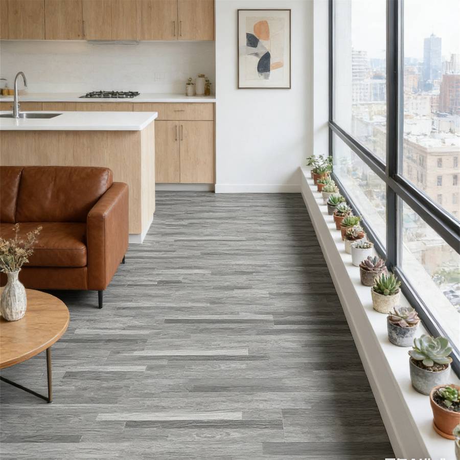 Self Adhesive Floor Stickers Parquet Light Gray 40Cm*500Cm