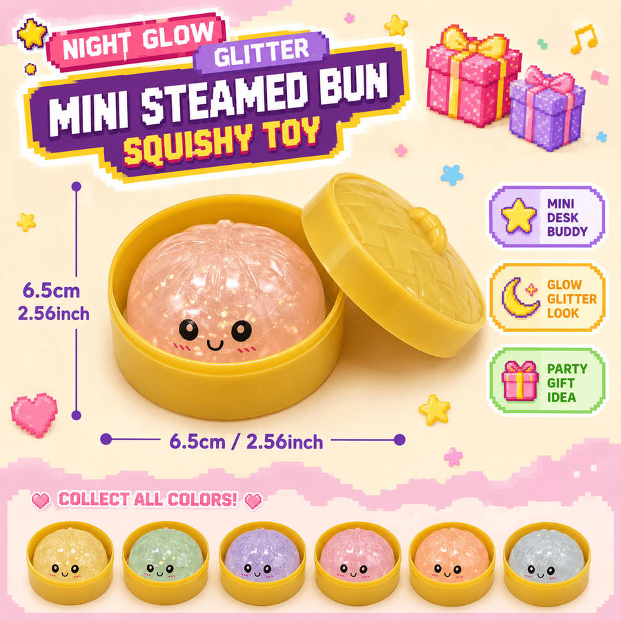 Squeezable Toys Color 2 Piece Set 1 Bun 1 Steamer Set Size Random Color Style