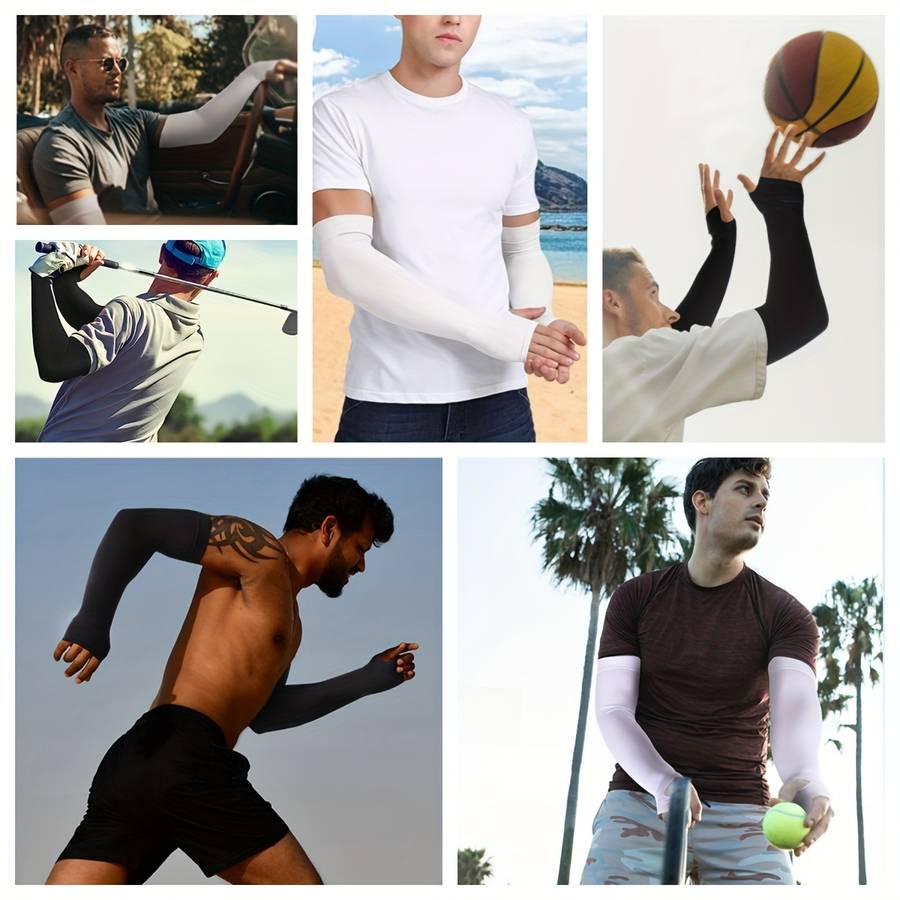 Sunscreen Sleeves Color 2Pcs White