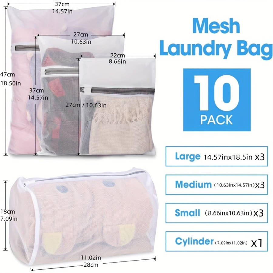 Laundry Bags Color 10Pcs 3 Large 3 Medium 3 Small 1 Cylindrical