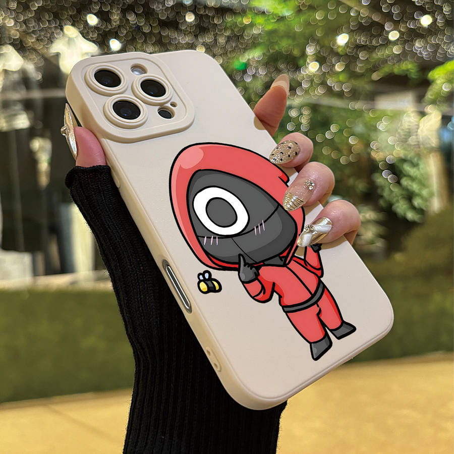 1Pc Black For iPhone 15 Pro Angel Eye Game Red Phone Case