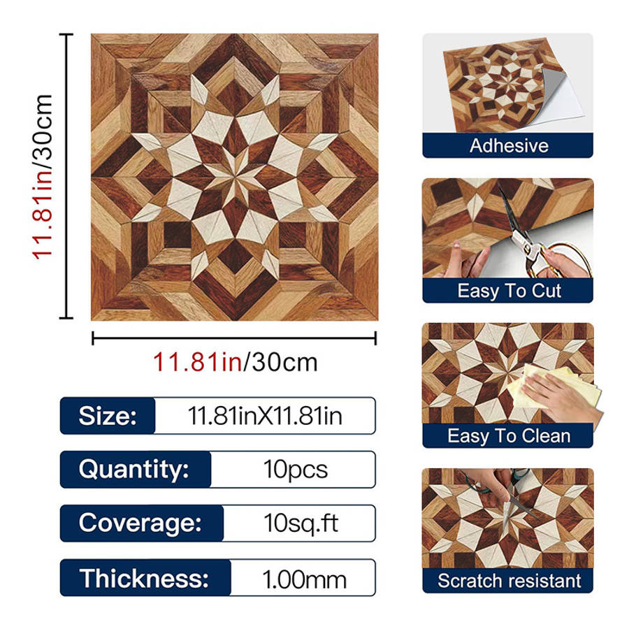 Self Adhesive Floor Stickers 11.81*11.81In30*30Cm