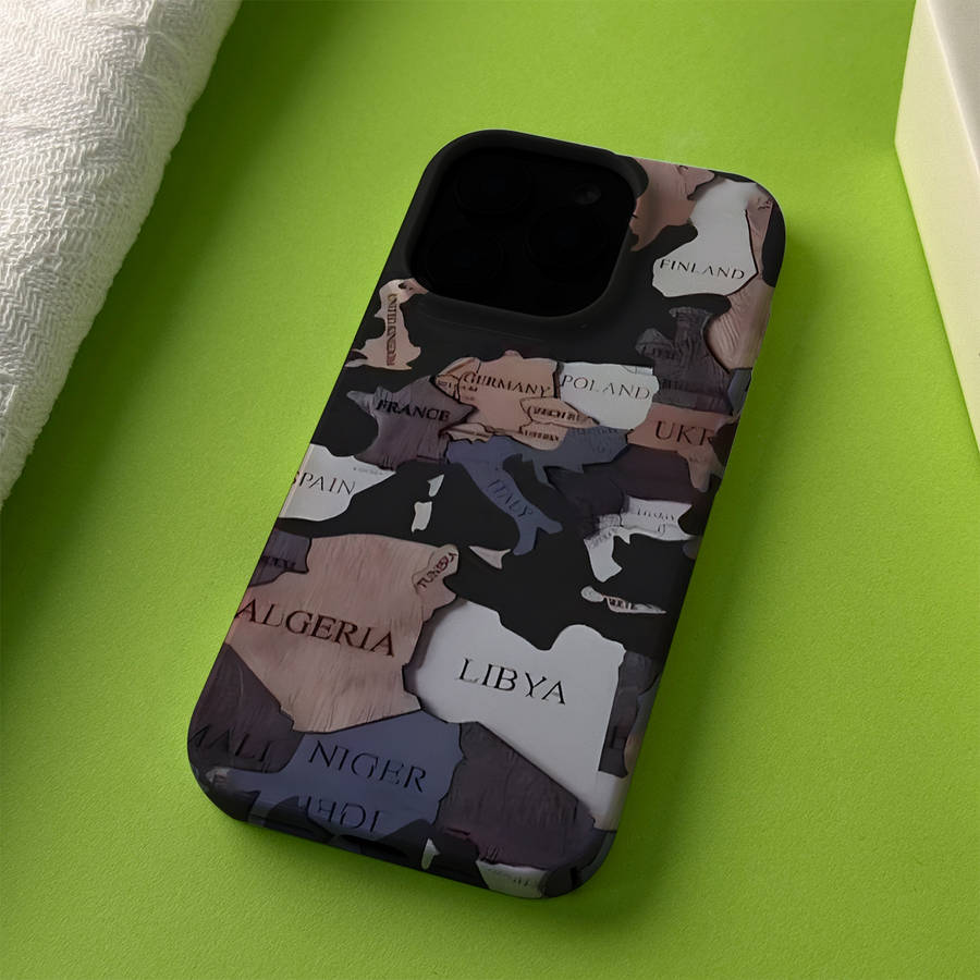 1Pc Mixed Color For iPhone 16 Pro World Map Phone Case