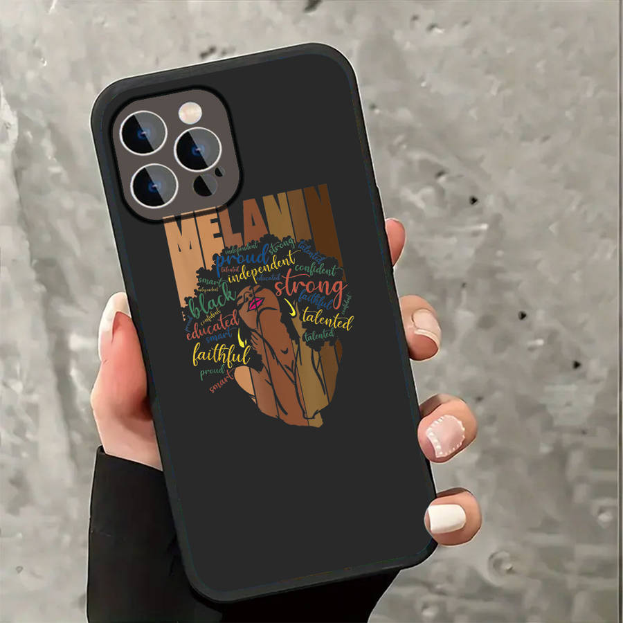 1Pc Black For iPhone 12 Empowered Melanin Phone Case