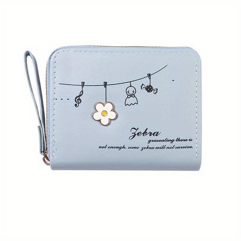 1pc Elegant Pink Zipper Wallet with Floral DesignLarge Capacity Multi-Compartment Card Holder f