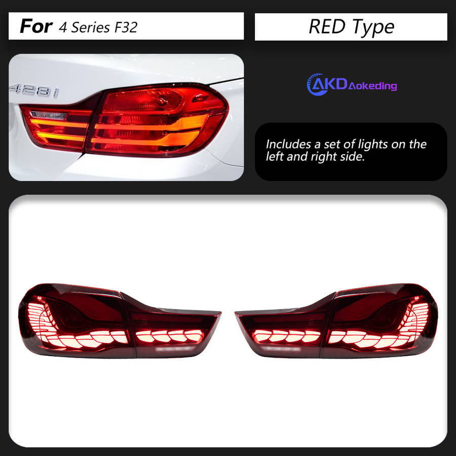 Car Lights Color Red Lens 1Pair