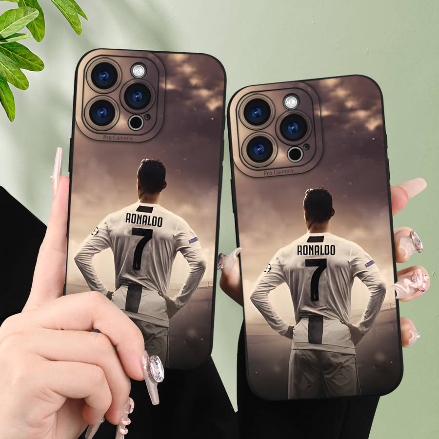 1Pc Black For iPhone 15 Pro Max Cristiano Ronaldo Phone Case