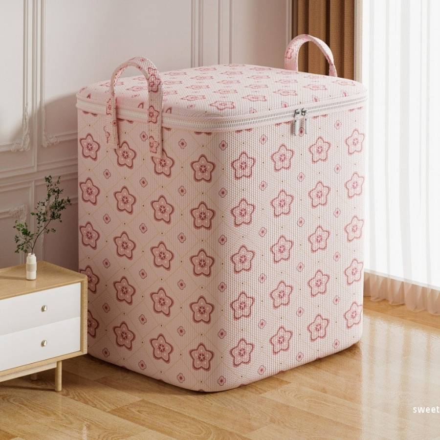 2Pcs Large Capacity Quilted Storage Bags Clothes S L 2Pc Sakura Pink