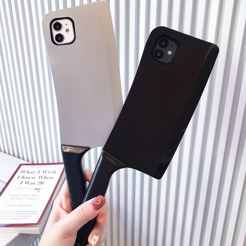 1Pc Black For iPhone 14 Toy Kitchen Knife Phone Case