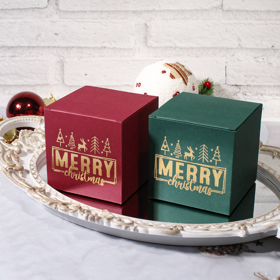 Christmas Gift Boxes Color Green Zfh Size Xtsmc-5Pcs