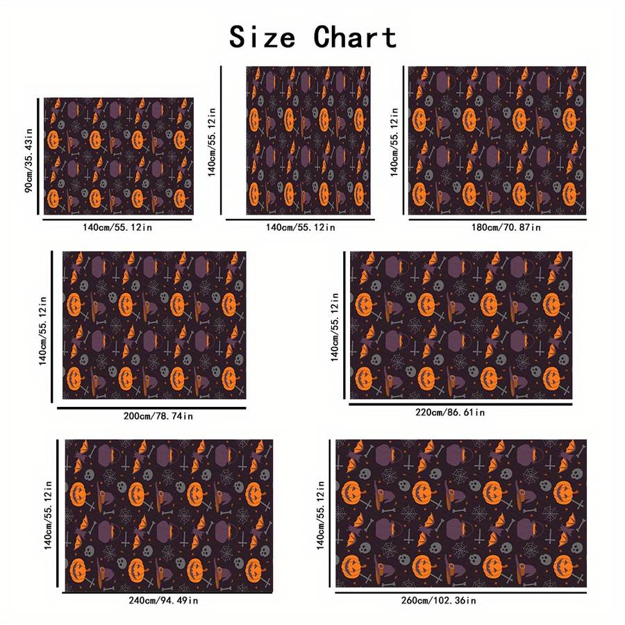 Halloween tablecloth decoration size 140cm x 180cm or 55.12in x 70.87in