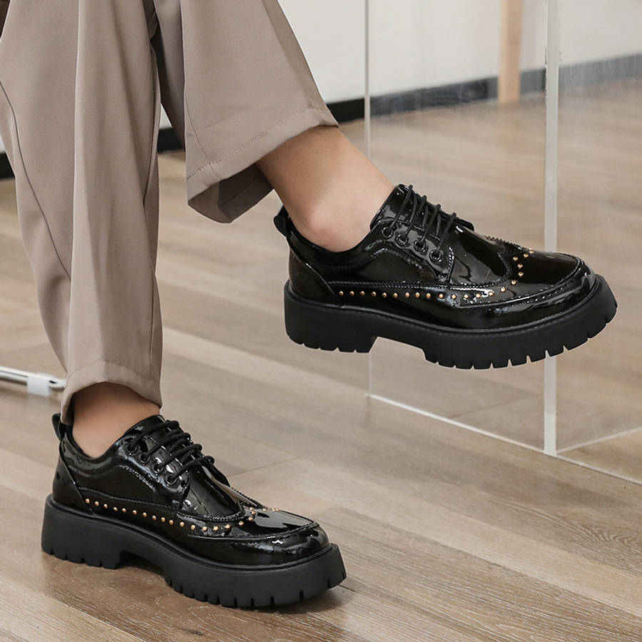 Mens Leather Shoes Color Black Sizeuk 8
