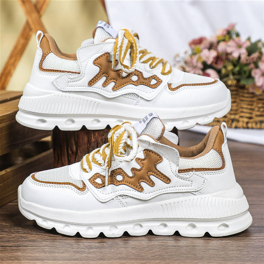 Women S Sneakers Color White Brown Sizeuk 7.5